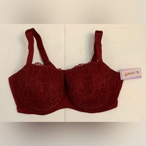 Joyspun Size 46 DDD Full Figure Balconette Bra Lace Underwire Red Woman’s